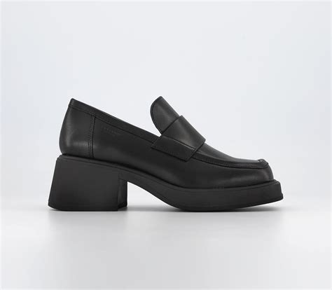 Vagabond Shoemakers Dorah Heeled Loafers Black - Mid Heels