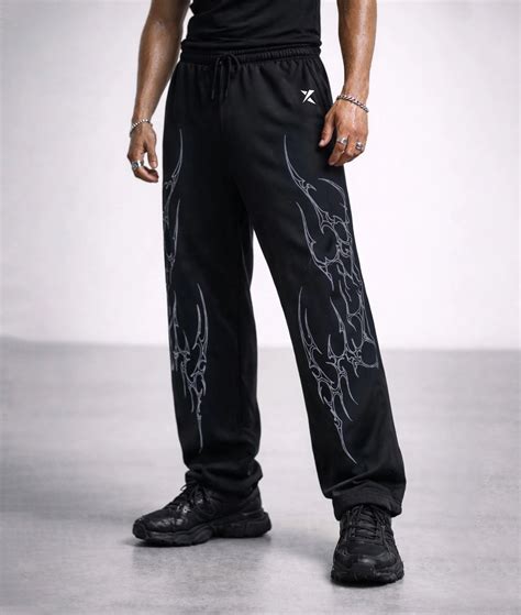HELLCORE Blade Cotton Terry Track Pants – Loose Straight Fit – GymX
