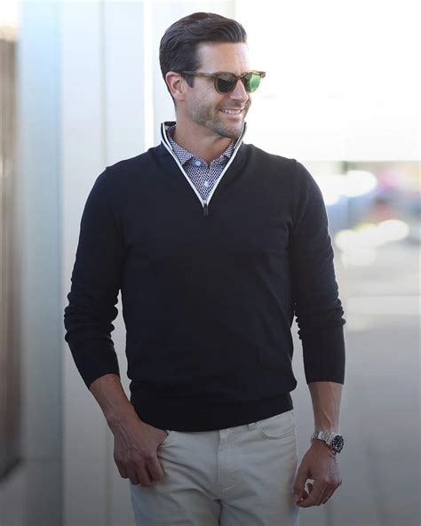 Business-Casual Quarter Zip Men 的图像结果