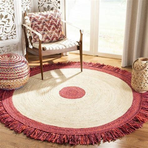 Kh Handloom Handwoven Braided Natural Jute Carpet for Living Room, Jute ...