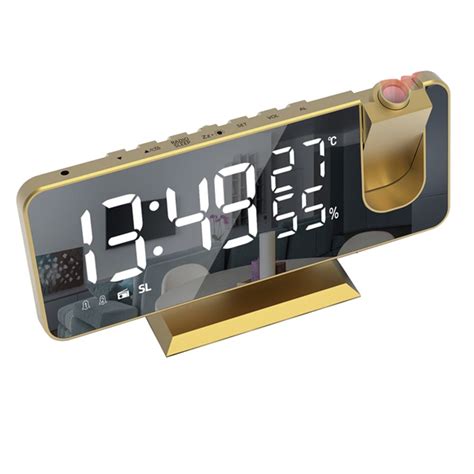 180 LED Projection Clock with FM Radio Dual Alarms T & H Display | Shop Today. Get it Tomorrow ...