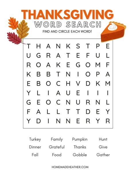 Free Printable Thanksgiving Word Search Puzzles - Printable Word Searches