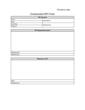 Fillable Online Construction RFI FormWorkyard Fax Email Print - pdfFiller