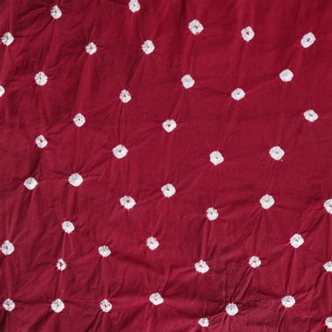 ( Precut 2.40 Meter ) Pure Cotton Bandani Maroon With White Tie And Dy ...