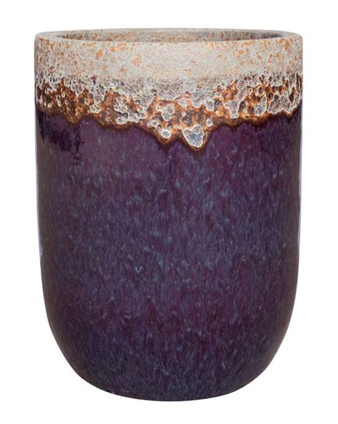 Shop Purple Ceramic Planters | Volcanic Texture Round Pots Set ...