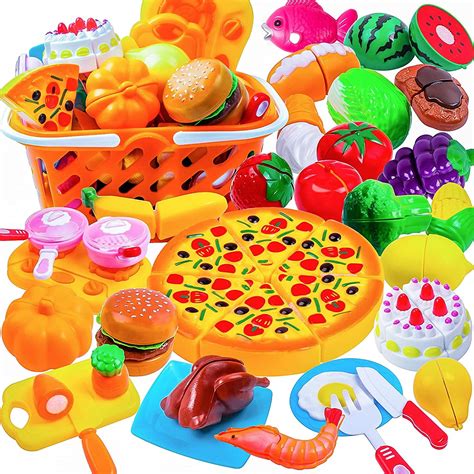 Buy DigHeath Pretend Play Food Set,Kitchen Cutting Toys,BPA Free ...