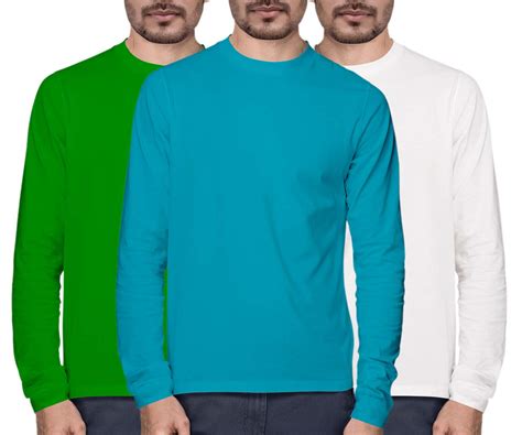 Buy TVP Fashions Mens Combo Round Neck Full Sleeves Pack of 3 Cotton ...