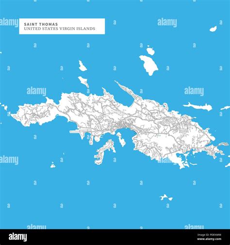 Map of Saint Thomas Island, United States Virgin Islands, contains ...