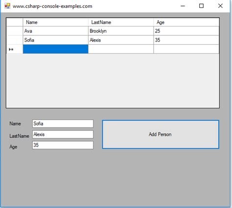 Image result for How Add Text Box Values to DataGridView in C