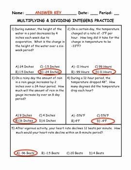 Image result for Multiplication Integer Word Problems