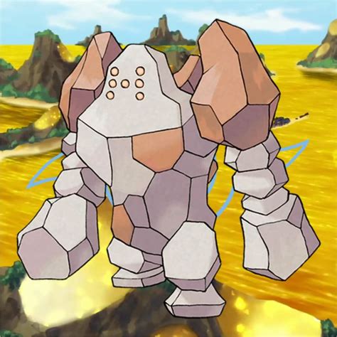Regirock (Golden Friendship Background) in 2025 | Pokemon, Digimon, All ...