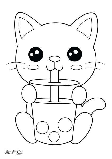 Kawaii Cat Coloring Pages [2025]