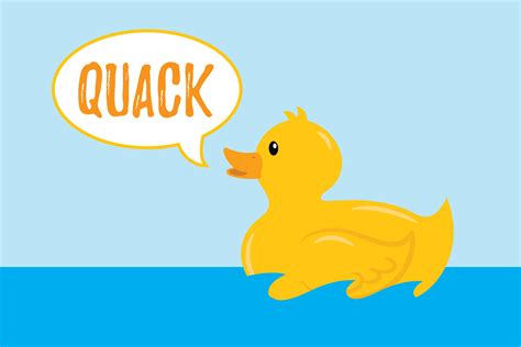 A clipart image of a yellow duck floating in water with a speech bubble ...