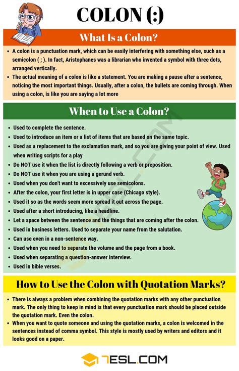 Colon (:) When to Use a Colon with Colon Punctuation Rules • 7ESL