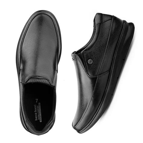 Bacca Bucci Men's Grain Milled Leather Slip-ons Formal Office Shoes