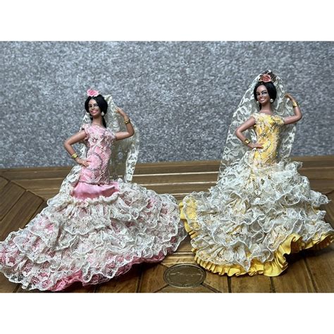 Vintage Marin Chiclana Spanish Dolls Flamenco Dancers Pink - Etsy