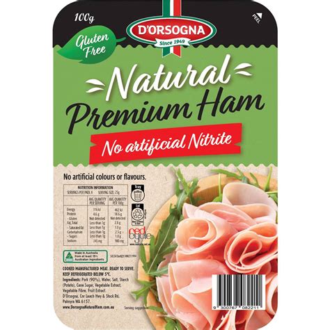 D'orsogna Natural Premium Ham Gluten Free 97% Fat Free 100g | Woolworths
