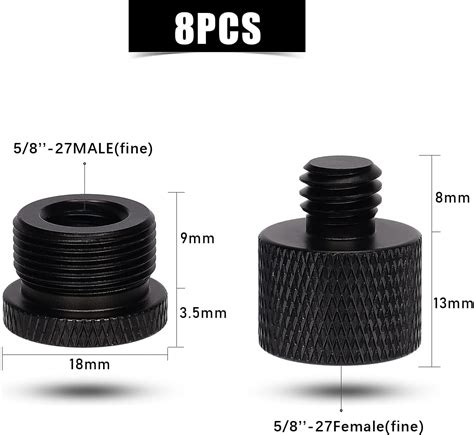 Buy AIEX 8Pcs Mic Stand Adapter, Load-bearing Microphone Thread Adapter ...