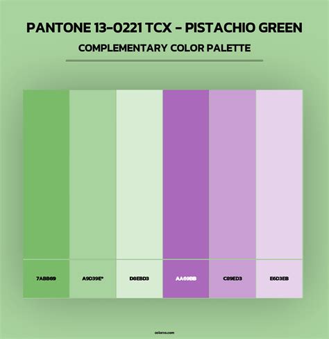PANTONE 13-0221 TCX - Pistachio Green color palettes - colorxs.com