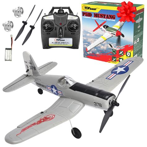 Amazon.com: Top Race Remote Control Airplane - Ready to Fly 4 Channel ...