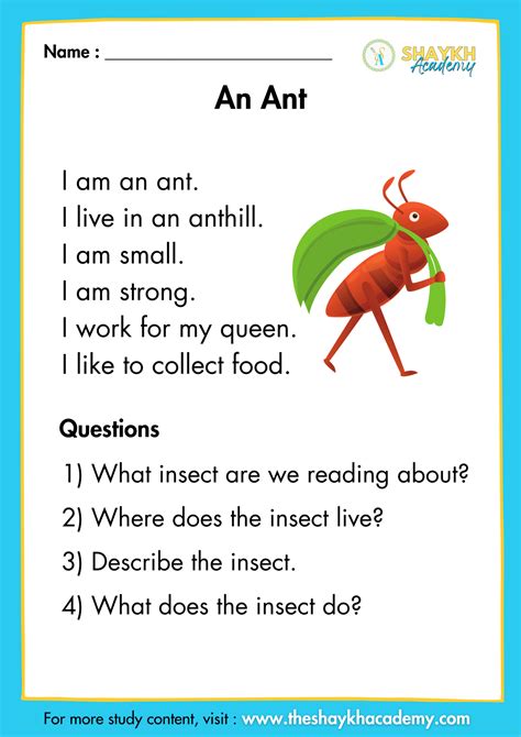 Beginner Level - Comprehension Passages | English comprehension ...