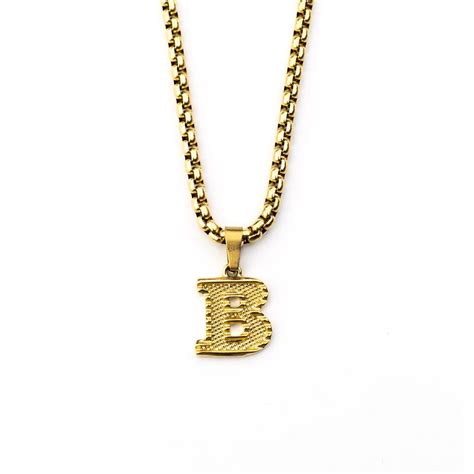 Trendy Alphabet Letter Pendant Heavy Chain Necklace for Women & Men ...