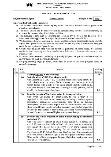 22101 2018 Winter Model Answer paper - (Autonomous) (ISO/IEC - 27001 ...
