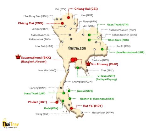 Alle 33 Flughäfen in Thailand – Übersicht & Karte