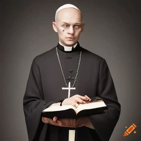 Priest holding a bible