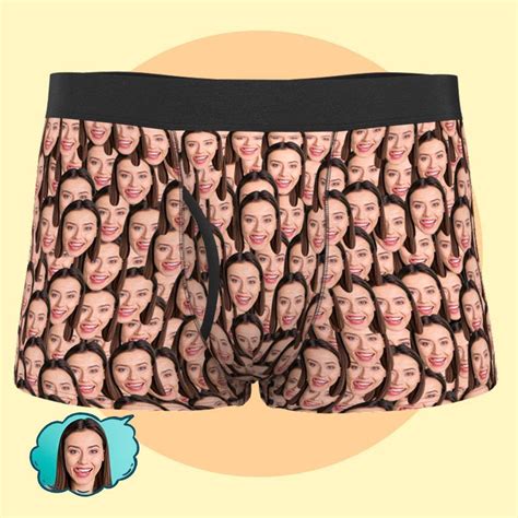 Men Custom Pocket Boxers Personalized Mutiface Underwear Gift for Husb ...