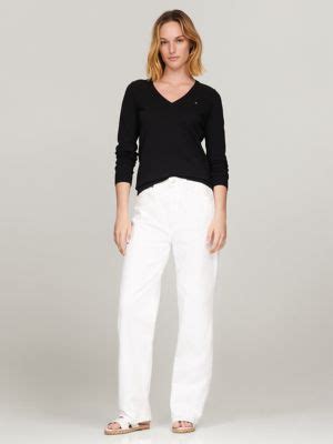 Solid Cotton-Blend V-Neck Sweater | Tommy Hilfiger