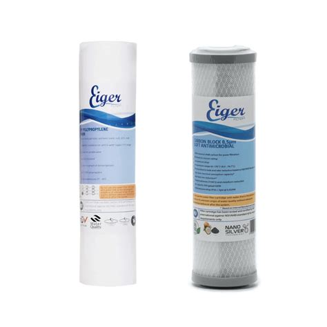 Eiger Σετ Φίλτρων PP & CTO 0.5μm για Συσκευές 2 Σταδίων Άνω & Κάτω Πάγκου 10" x 2.5" - WaterFresh