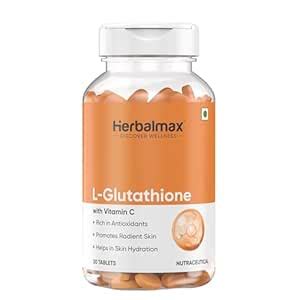 Herbalmax L-Glutathione 500mg Tablets with Vitamin C, Grape Seed ...