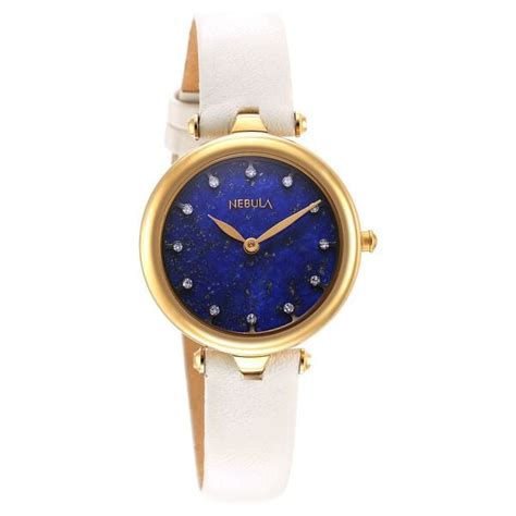 Buy Online Nebula Quartz Analog Blue Dial 18 Karat Gold Strap Watch for ...