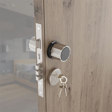 Round Satin Colour Mortise Door Handle & Lock Set with 3 Keys - Gloxy