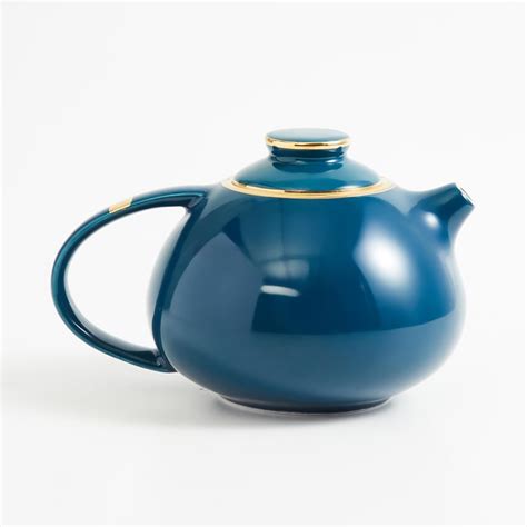 Buy Get The Look-Velvetica Green & Gold Solid Bone China Tea Pot with ...