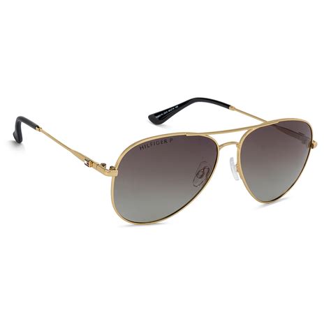 Buy Gold Black Brown Gradient Full Rim Aviator Tommy Hilfiger TH852 ...