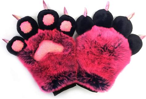 Buy Furryvalley Fursuit Paws Furry Partial Cosplay Fluffy Claw Gloves ...