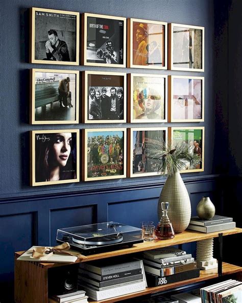 Very cool framed record albums on display in an audiophile's chic ...