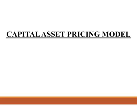 Capital Asset Pricing Model Notes - CAPITAL ASSET PRICING MODEL Key ...
