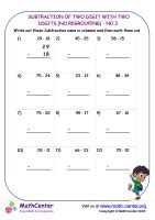 Second Grade Worksheets: Two-digit Subtraction With Regrouping | Math ...