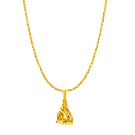 22KT Gold Plated 92.5 Pure Silver Hanuman Pendant With chain – Akshat ...