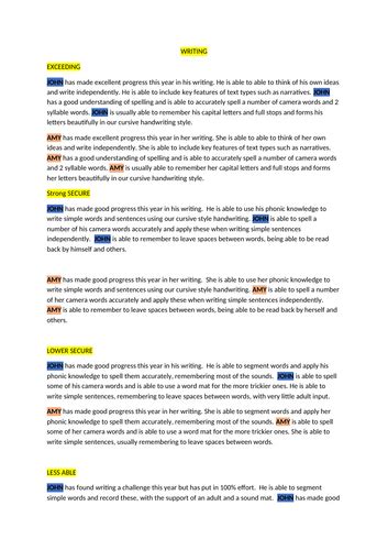 Image result for EYFS Development Report Example