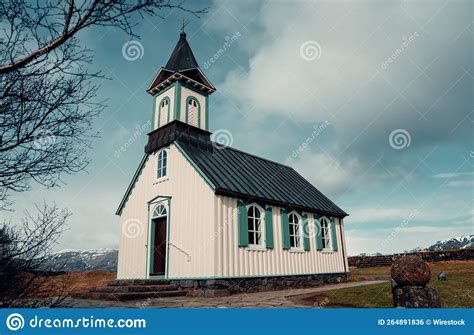 Golden Circle Church with a Cloudy Blue Sky in the Background, Iceland ...