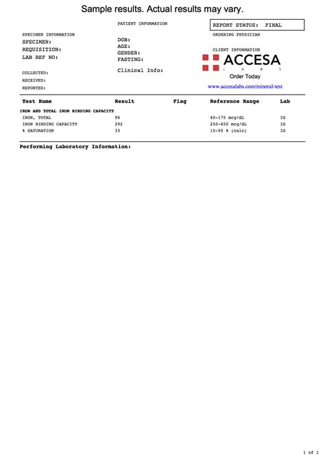 Iron & TIBC Test - TIBC Blood Test | Accesa Labs