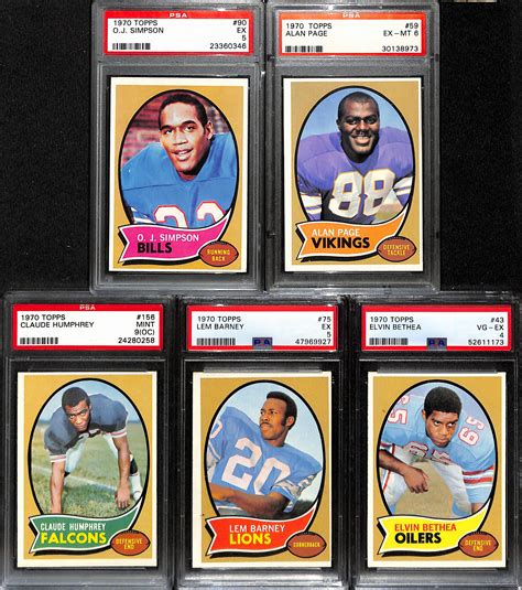 Lot Detail - (5) Graded 1970 Topps Football HOF Rookie Cards - OJ ...