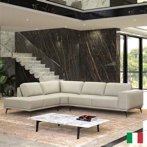 Dark Gray Sectional Sofa EF Rockfeller | Leather Sectionals