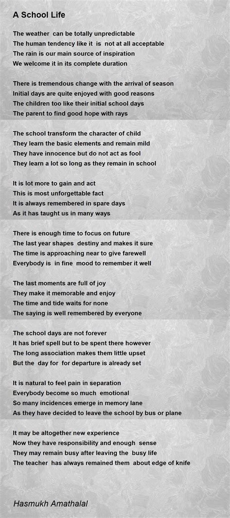 School Memories Poems