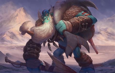 Wallpaper fantasy, art, Orc, Jourdan Tuffan, Esbatuan Frost Giant for ...