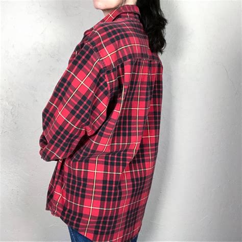 Vintage 90’s Black and Red Flannel Shirt Shacket by Eddie Bauer Legends ...